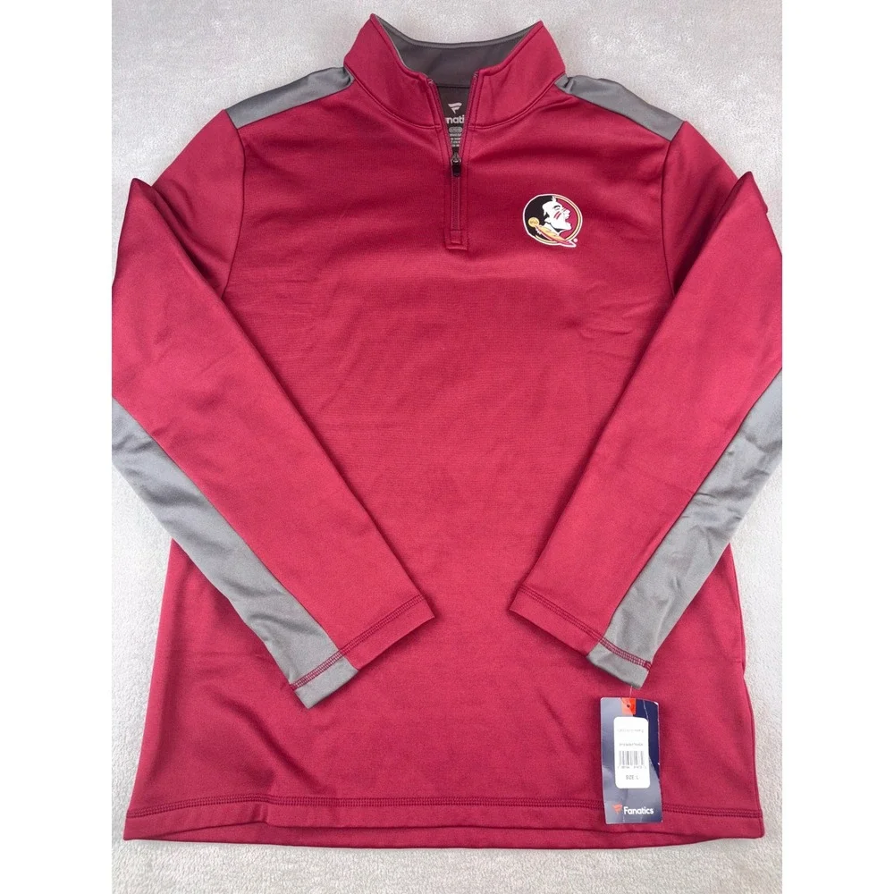 Fanatics Florida State Seminoles‎ Pullover LG Quarter Zip Jacket Mens Large NEW